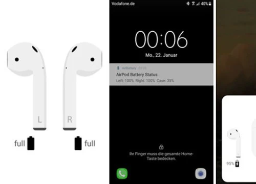 Ứng dụng Android giúp kiểm tra pin còn lại trên AirPods