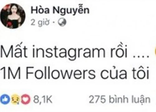 Vừa lộ bạn trai mới, Hòa Minzy lại mất tài khoản Instagram 1 triệu follow