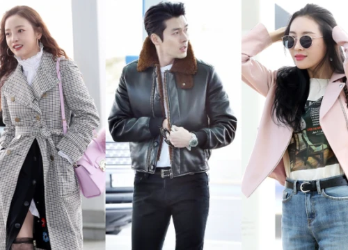 Đầu năm tài tử Hyun Bin đã đẹp không tưởng tại sân bay, Sunmi và Goo Hara sang chảnh như đi thảm đỏ