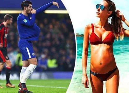 Bà xã của Morata diện bikini khoe dáng nóng bỏng bất chấp bụng bầu