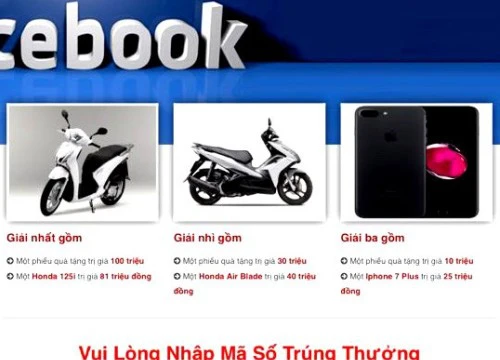 Bóc mẽ chiêu lừa đảo trúng thưởng "khủng" trên Facebook