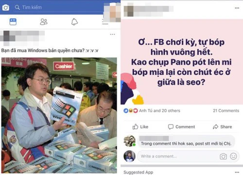 Cộng đồng mạng than vãn vì Facebook tự động 'crop' ảnh dạng vuông