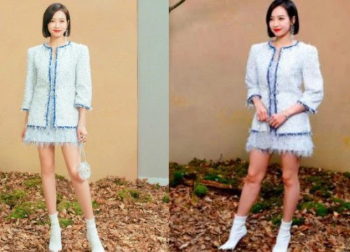 Đôi chân ngắn và "thô" được Victoria f(x) phù phép bằng photoshop trở nên miên man ảo diệu