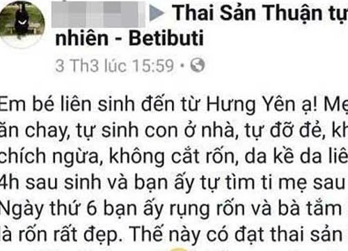 Hướng dẫn "sinh con thuận tự nhiên" gây hậu quả có bị xử lý?