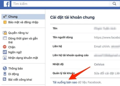 Cách tải dữ liệu cá nhân từ Facebook về máy tính