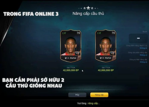 Khác hẳn FIFA Online 3, FIFA Online 4 cho phép đập thẻ bằng nhiều cầu thủ khác nhau