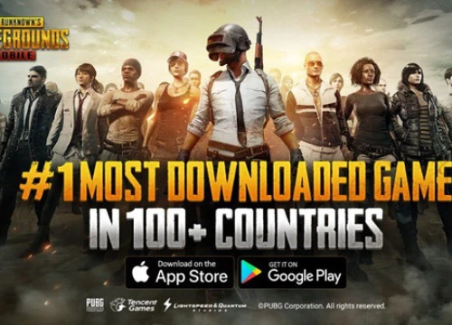 PUBG Mobile xuất sắc đứng Top 1 về lượt tải xuống ở hơn 100 quốc gia chỉ sau chưa đầy một tuần ra mắt