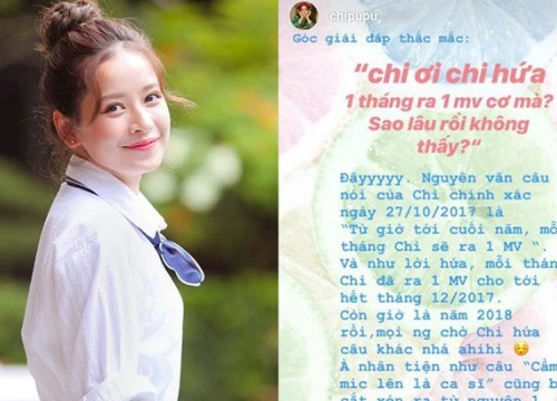 Đây là phản ứng của Chi Pu khi fan chất vấn phát ngôn "mỗi tháng ra một MV"