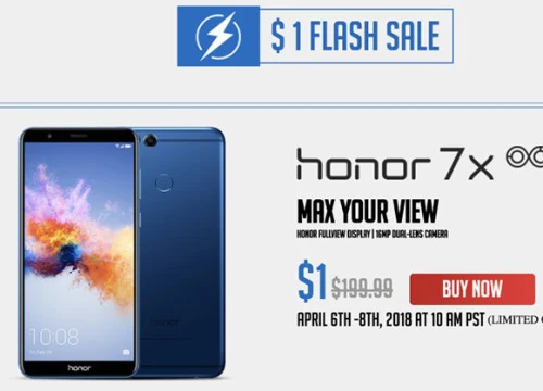 NÓNG: Honor 7X sắp được bán chớp nhoáng với giá chưa bằng tô phở