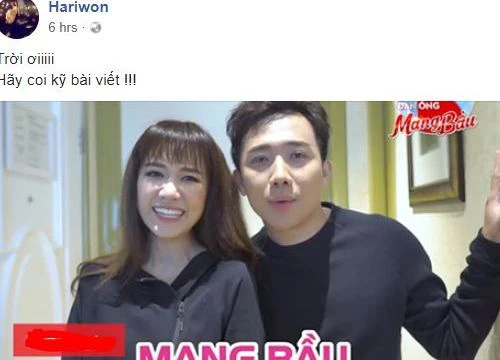 Sự thật chuyện Hari Won và Trấn Thành có con sau 1 năm cưới