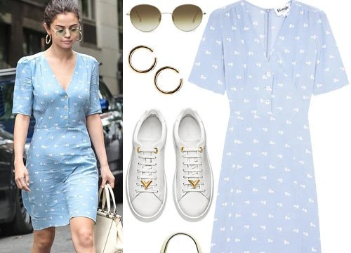 Selena Gomez tuyệt xinh khi mặc váy với giày sneaker