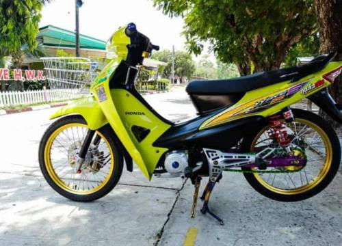 Ngắm Honda Wave S xanh độ vành vàng đẹp lung linh