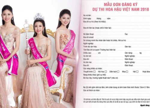 Sau 4 ngày công bố, mẫu đơn đăng ký Hoa hậu Việt Nam 2018 thu hút hàng triệu thí sinh quan tâm