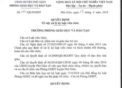 Sa thải thầy giáo bị tố sàm sỡ nhiều nữ sinh THCS