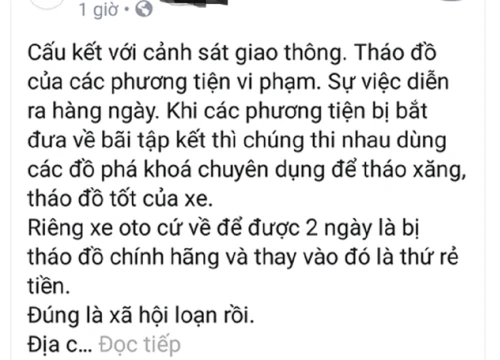 CSGT Hà Nội đề nghị xử nghiêm người tung tin &#8220;công an câu kết tháo đồ xe vi phạm&#8221;