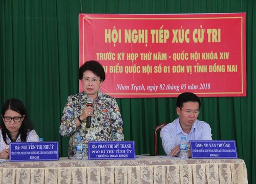 Bà Phan Thị Mỹ Thanh vẫn tiếp xúc cử tri với vai trò trưởng đoàn ĐBQH