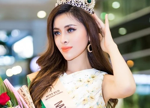 Thư Dung về nước sau khi đoạt Á hậu 2 Miss Eco International 2018