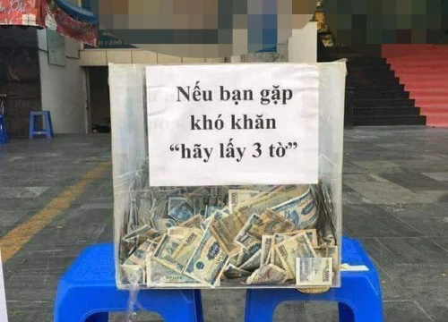 Thùng tiền "Nếu gặp khó khăn, hãy lấy 3 tờ" ở Sài Gòn