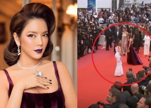 Ngày 3 lên thảm đỏ Cannes, Lý Nhã Kỳ chuyển hẳn sang tông tím từ váy áo đến makeup chuẩn quý cô thập niên 80