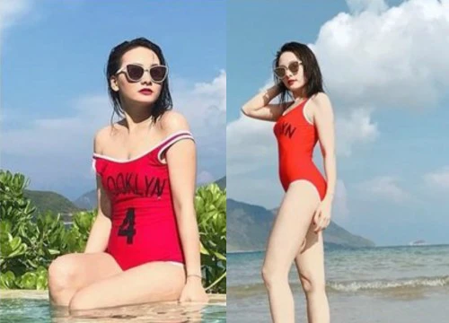 Bảo Thanh mặc bikini đỏ rực khoe đường cong "nóng rẫy" chào hè