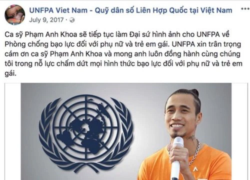 Quỹ Dân số Liên Hợp Quốc gỡ hình ảnh Phạm Anh Khoa trên facebook và website