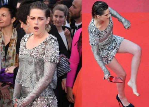 Quá mệt mỏi với LHP Cannes, Kristen Stewart ngáp ngái ngủ và cởi luôn giày cao gót trên thảm đỏ