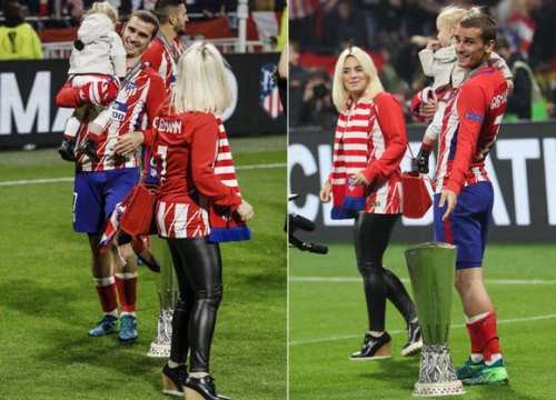 Griezmann ôm bố mẹ, hôn vợ con mừng chiến thắng