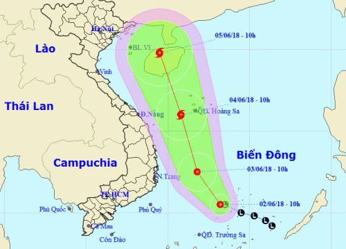 Áp thấp nhiệt đới giật cấp 8 đang hoành hành ở quần đảo Trường Sa