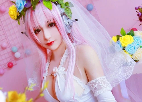 Cùng ngắm cosplay Sonico tuyệt đẹp trong trang phục nàng dâu