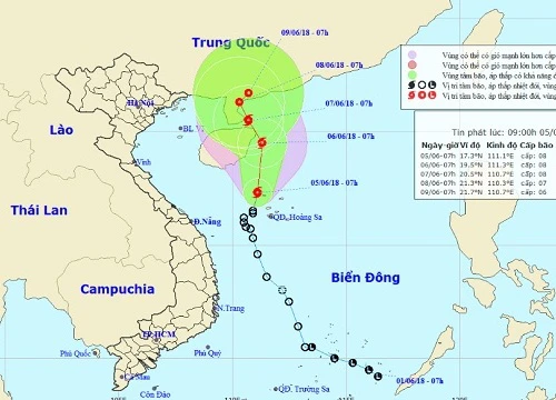 Biển Đông hứng bão số 2, gió giật điên cuồng ở quần đảo Hoàng Sa