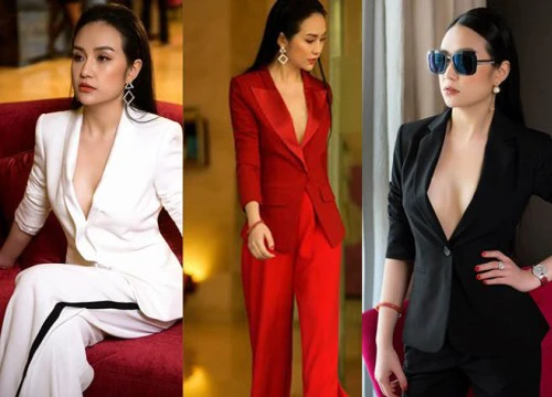 Vợ hot girl của Tuấn Hưng tung bộ ảnh khoe ngực đầy với áo vest không nội y