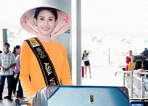 Chi Nguyễn gây chú ý khi diện áo bà ba lên đường tham gia Miss Asia World 2018