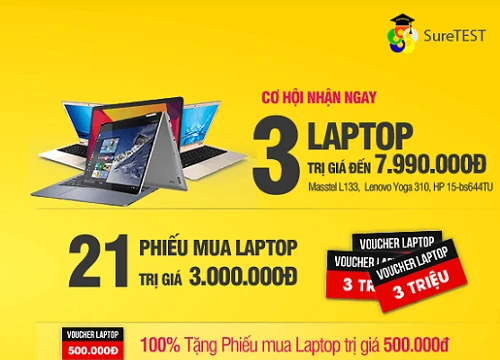 Thi thử THPT Quốc Gia, được FPT Shop tặng laptop đến 7,99 triệu đồng