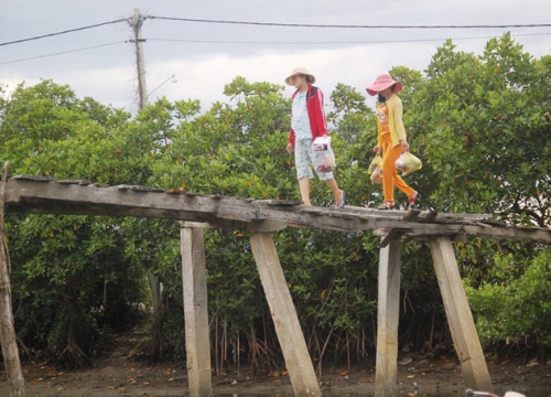 "Nín thở" qua cầu tạm xuống cấp nghiêm trọng