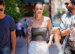 Diện áo mỏng không có nội y, Gigi Hadid hớ hênh nhũ hoa khi xuất hiện giữa phố đông người