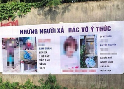 Hai người bị chụp ảnh, bêu tên trên tấm phông bạt vì xả rác nơi công cộng