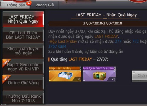 CFL: Last Friday quà ngập tràn