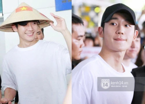 Tài tử "Chị đẹp" Jung Hae In điển trai không góc chết, đội nón lá Việt Nam dễ thương hết cỡ tại sân bay Tân Sơn Nhất