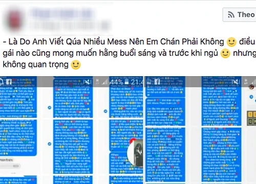 Được người yêu quan tâm nhắn tin thì vui thật nhưng không phải là những tin nhắn dài cả mét thế này!