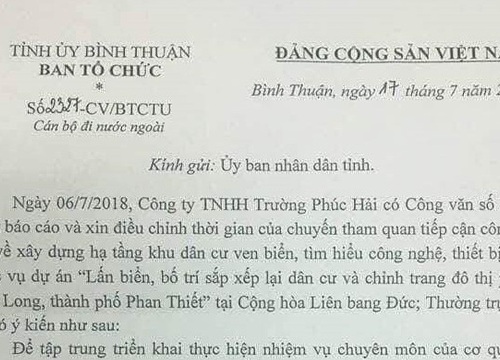 Yêu cầu cán bộ dừng chuyến tham quan nước ngoài do doanh nghiệp tài trợ