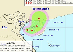 Áp thấp nhiệt đới gây mưa giông mạnh ở Vịnh Bắc Bộ