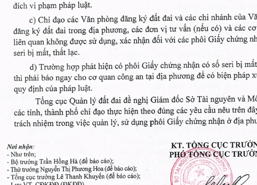 Vụ mất hơn 1.000 phôi sổ đỏ Phú Quốc: Bộ TN-MT chỉ đạo siết quản lý phôi sổ đỏ