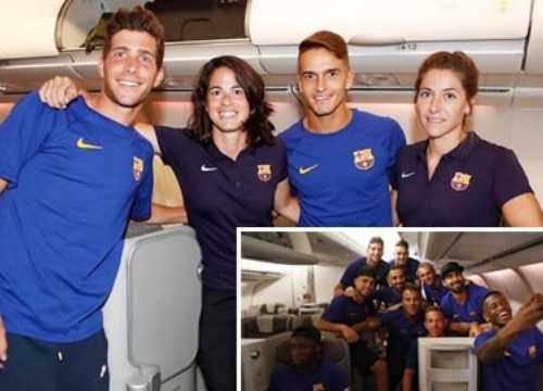 Đội nữ Barca chỉ được bay hạng phổ thông