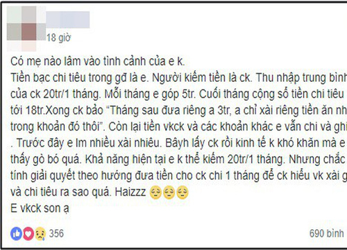 Tổng thu nhập 25 triệu/tháng, vợ chồng son chưa con cái chi tiêu hết 18 triệu, dân tình người kêu hoang người đồng cảm