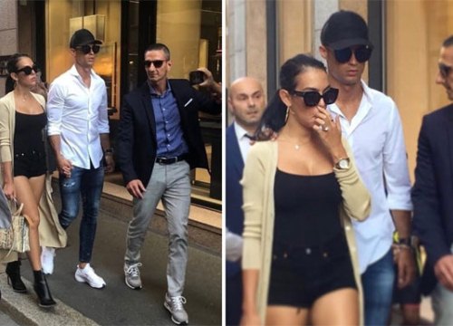 C. Ronaldo đưa bạn gái đi shopping, fan thi nhau bám theo chụp ảnh