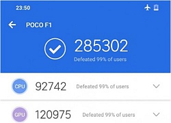 Xiaomi Pocophone F1 chip Snapdragon 845 lộ điểm benchmark siêu khủng 285,302 trên AnTuTu