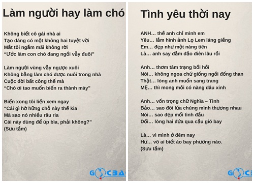 Chết Cười Với Những Bài Thơ Chế Tình Yêu Hài Hước, Vui Nhộn