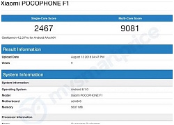 Xiaomi Pocophone F1 lộ điểm sức mạnh ấn tượng trên Geekbench