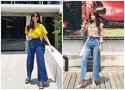 Phối quần jeans ống lửng cho ngày gió mưa