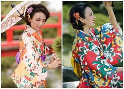 Hoa hậu Ngọc Diễm sặc sỡ với kimono Nhật Bản